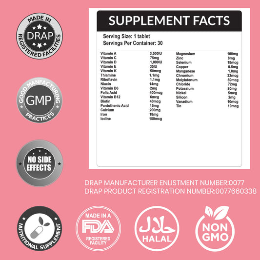 HI Nutrition Women – 30 Essential Vitamins & Minerals for Daily Vitality