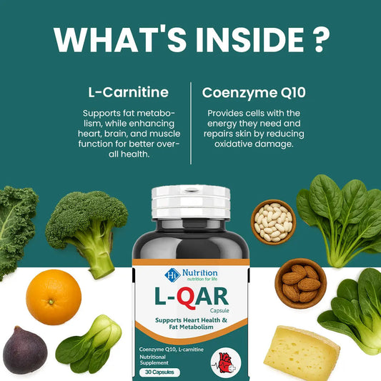 L-QAR – Boost Energy & Heart Health with Coenzyme Q10 & L-Carnitine HI NUTRITION