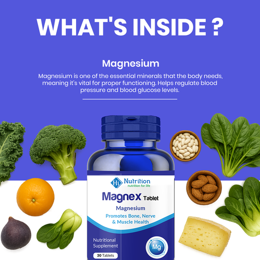Magnex Tablets - Promotes Bone Strength, Nerve Function & Muscle Recovery HI NUTRITION