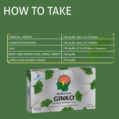 New Ginko Biloba Syrup – Memory & Cognitive Support Formula HI NUTRITION