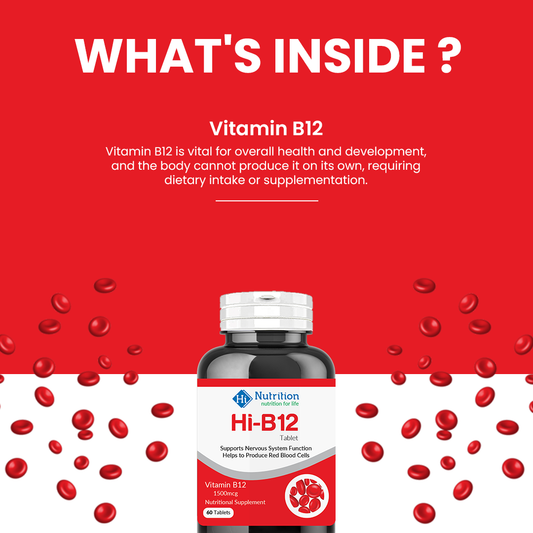 Hi B-12 Supplement – Power-Packed Vitamin for Energy, Mood, and Nervous System Support HI NUTRITION
