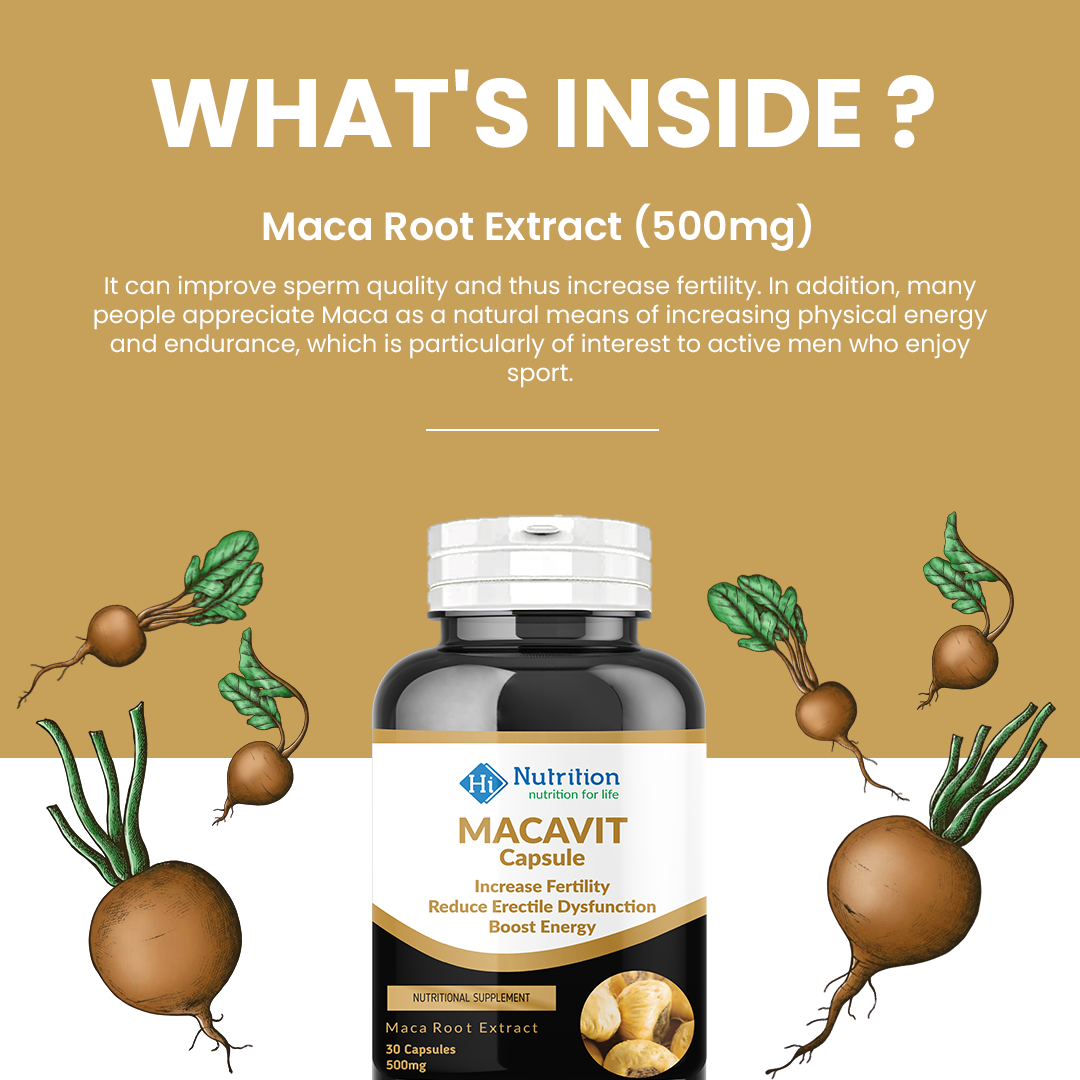 Macavit – Powerful Maca Root Supplement for Energy & Mood Balance HI NUTRITION