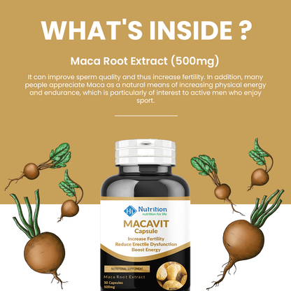Macavit – Powerful Maca Root Supplement for Energy & Mood Balance HI NUTRITION
