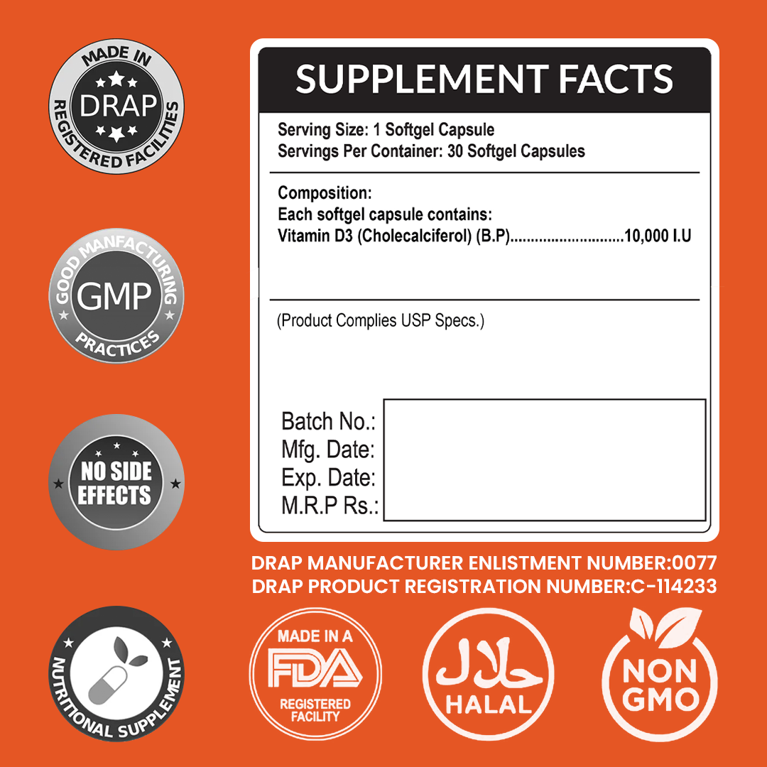 Neu D 10000 IU – Ultra Strength Vitamin D3 Softgels