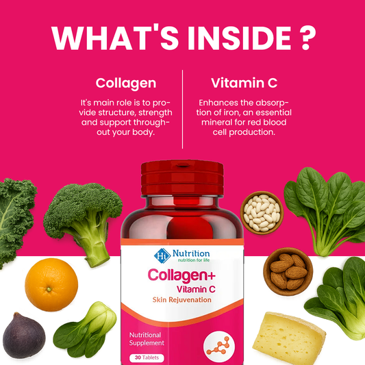 Collagen+ Vitamin C | Reveal Your Youthful Glow! HI NUTRITION