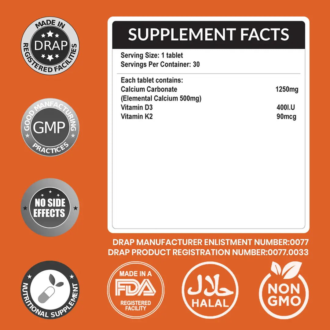 K2-D+ – Boost Bone & Heart Health with Calcium, D3 & K2 HI NUTRITION