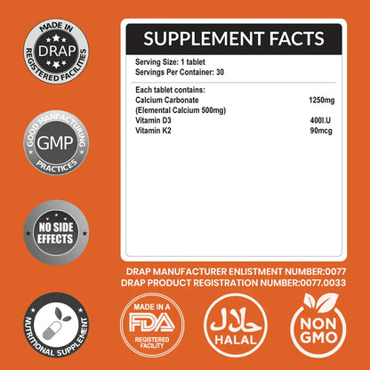 K2-D+ – Boost Bone & Heart Health with Calcium, D3 & K2 HI NUTRITION